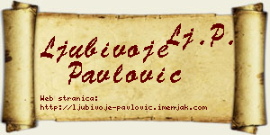 Ljubivoje Pavlović vizit kartica